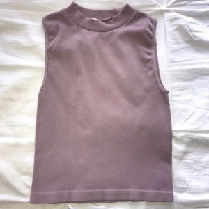 purple muscle t crop top